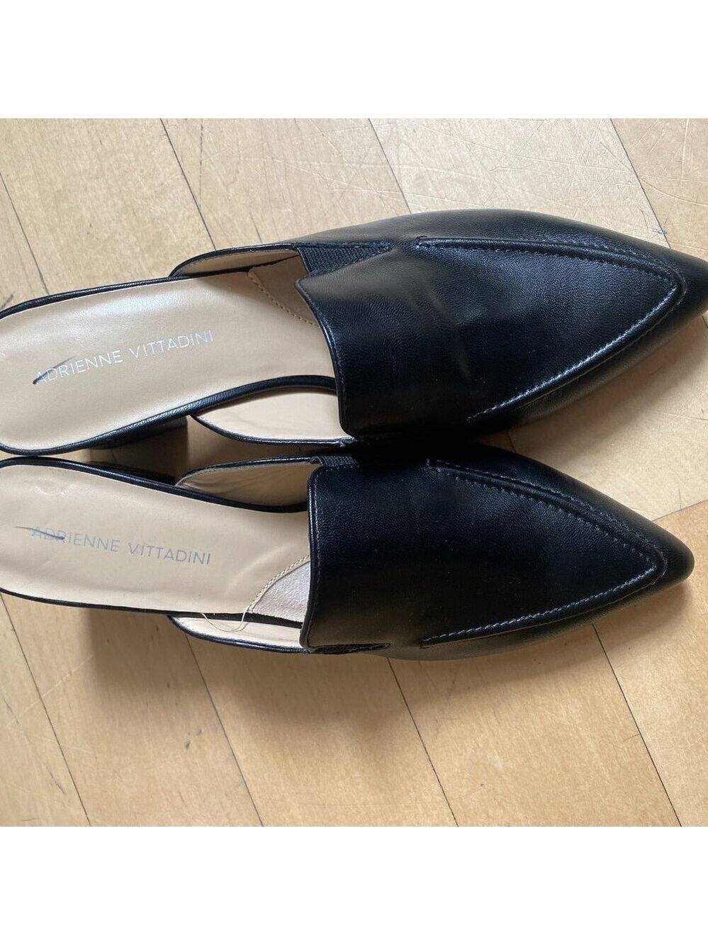 Adrienne Vittadini black slip on "Noril" Mule black block heel missize 8 & 9